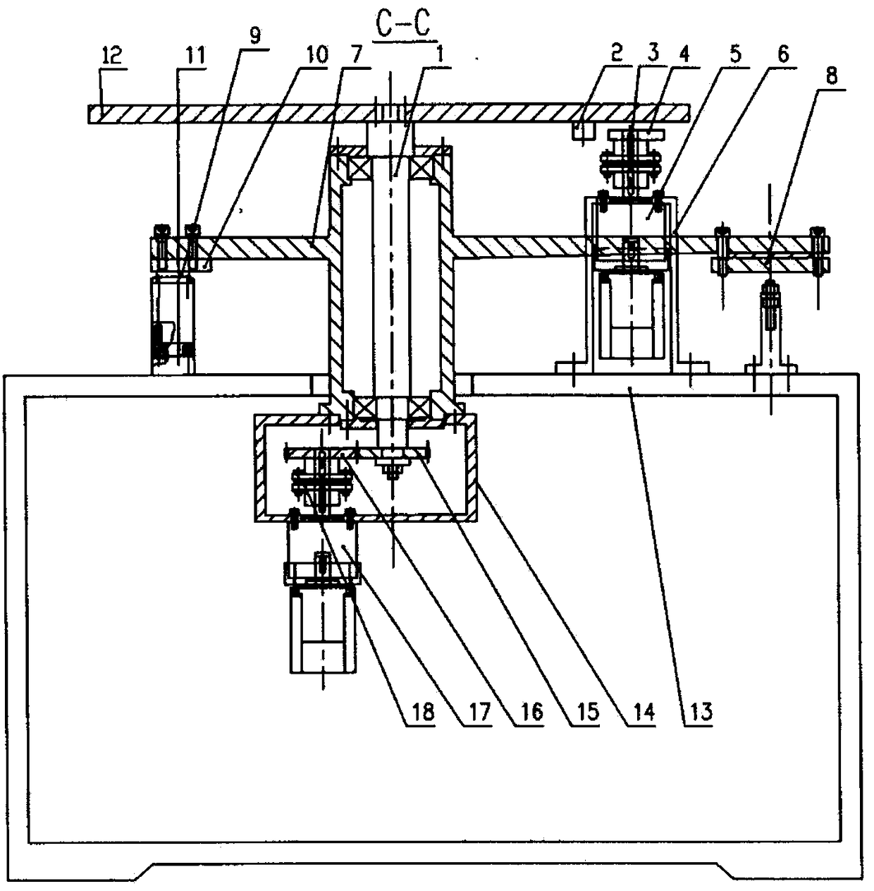 Center torsion bar type object mass center and rotational inertia measuring mechanism based on the knife edge support