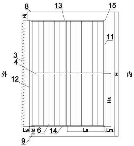 Cooling triangular unit of flow-equalizing louver with louver blades capable of rotating vertically