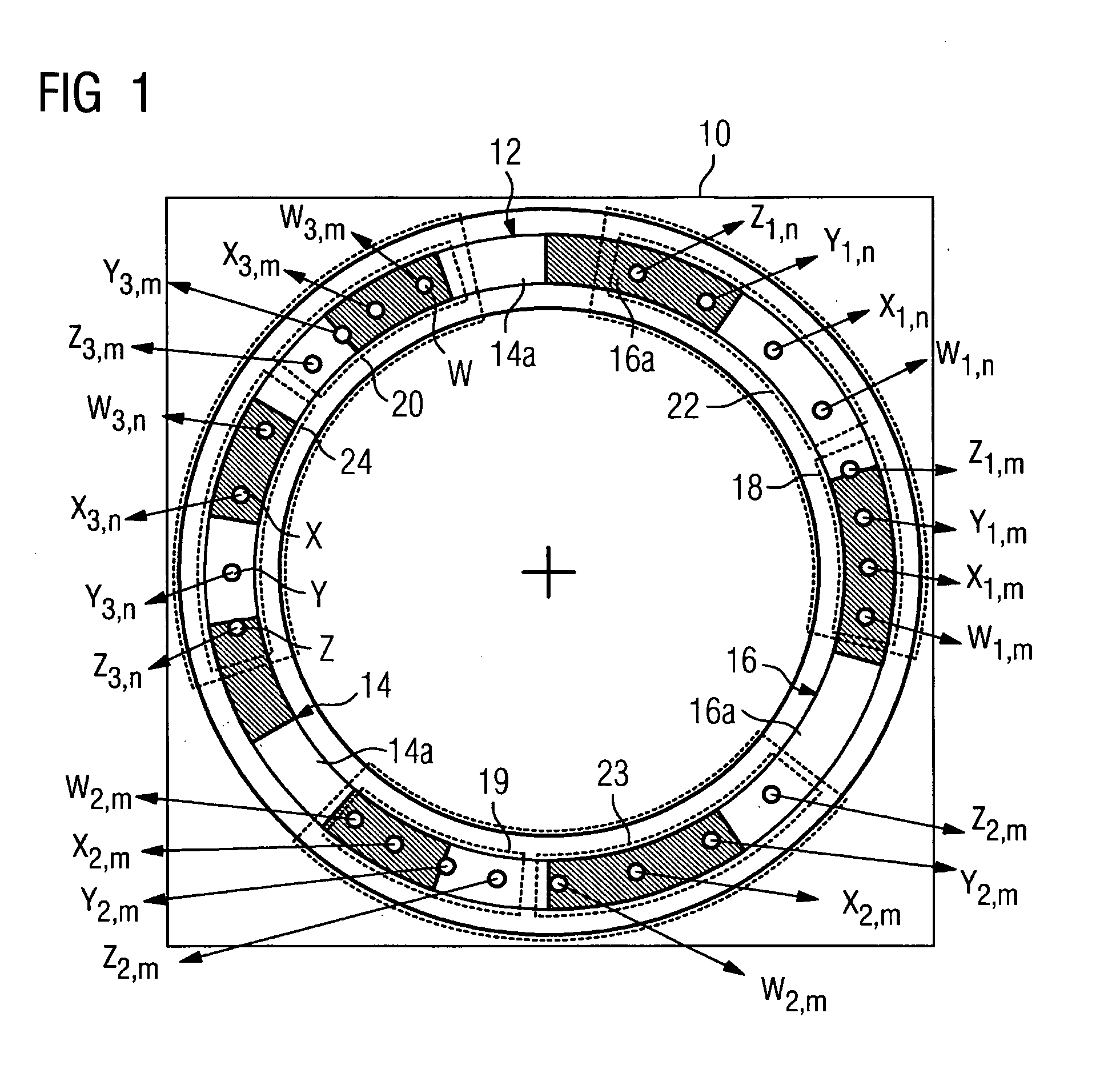 Measuring element comprising a track used as a material measure and corresponding measurement method carried out by means of such a measuring element