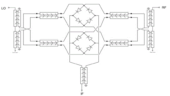 Passive three-balanced frequency converter