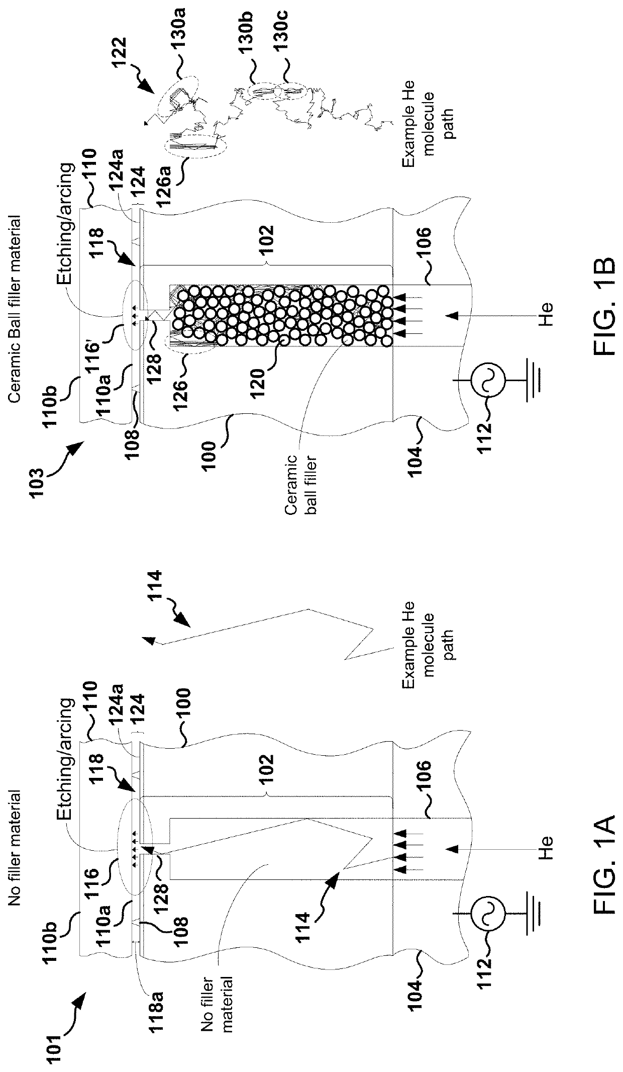 Ceramic foam for helium light-up suppression