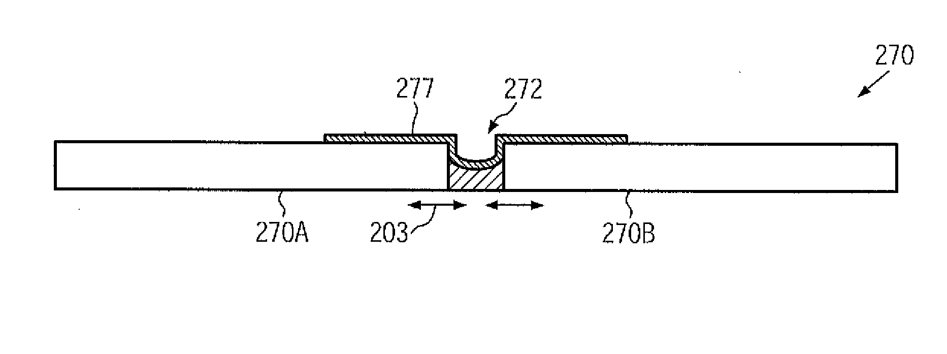 Chip package including multiple sections for reducing chip package interaction