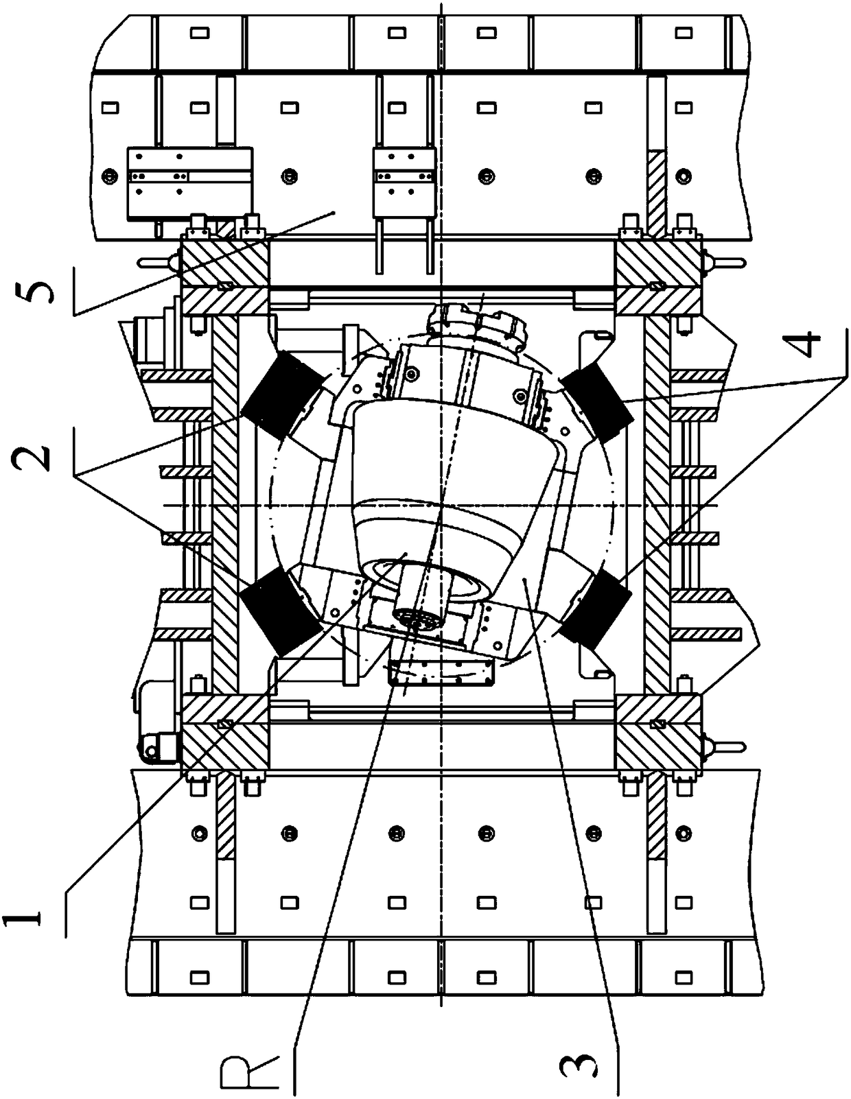 Slant wedge locking device for eliminating clearance of rotating drum of oblique rolling machine and oblique rolling machine
