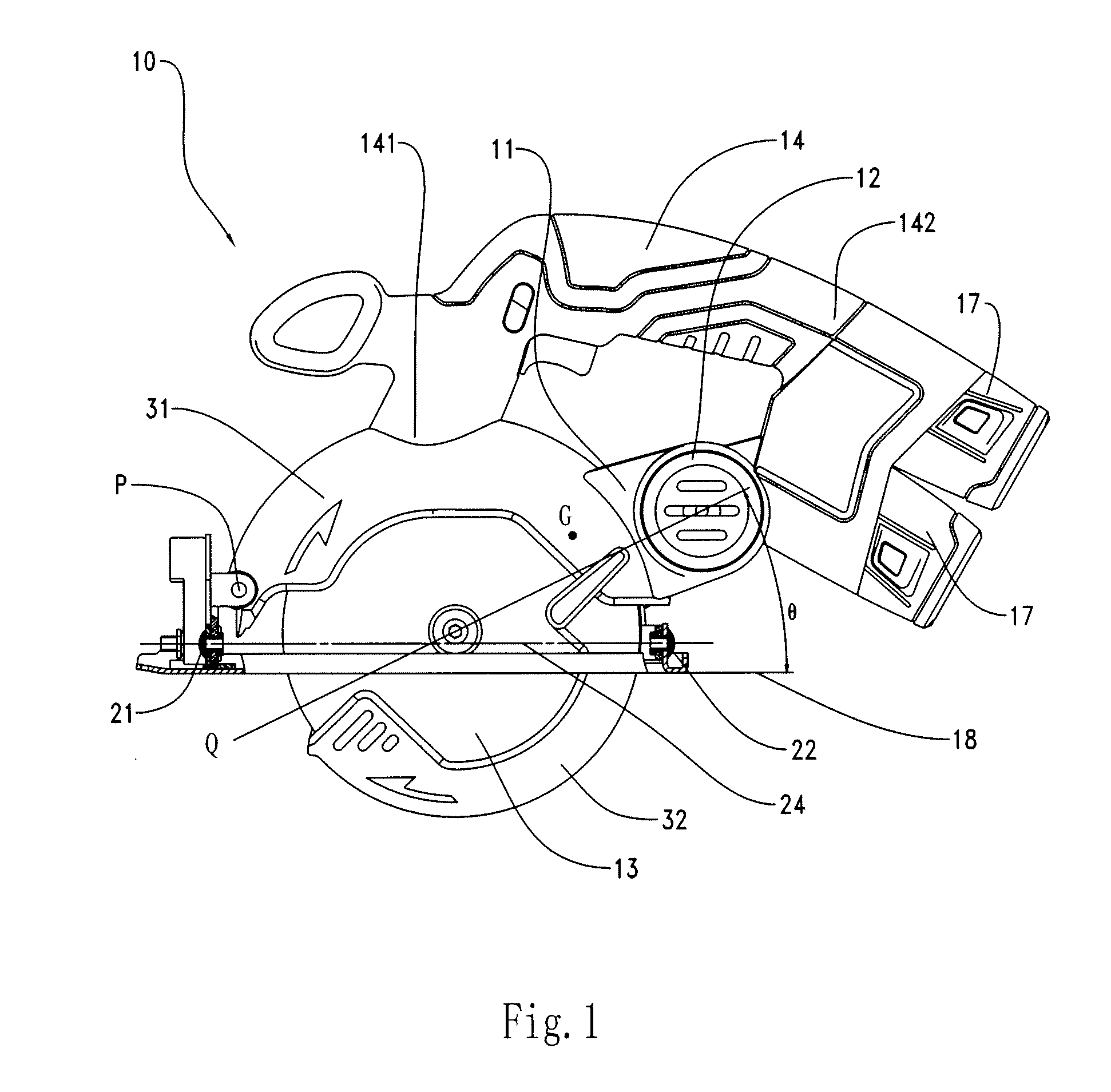 Circular saw having a direct current power supply