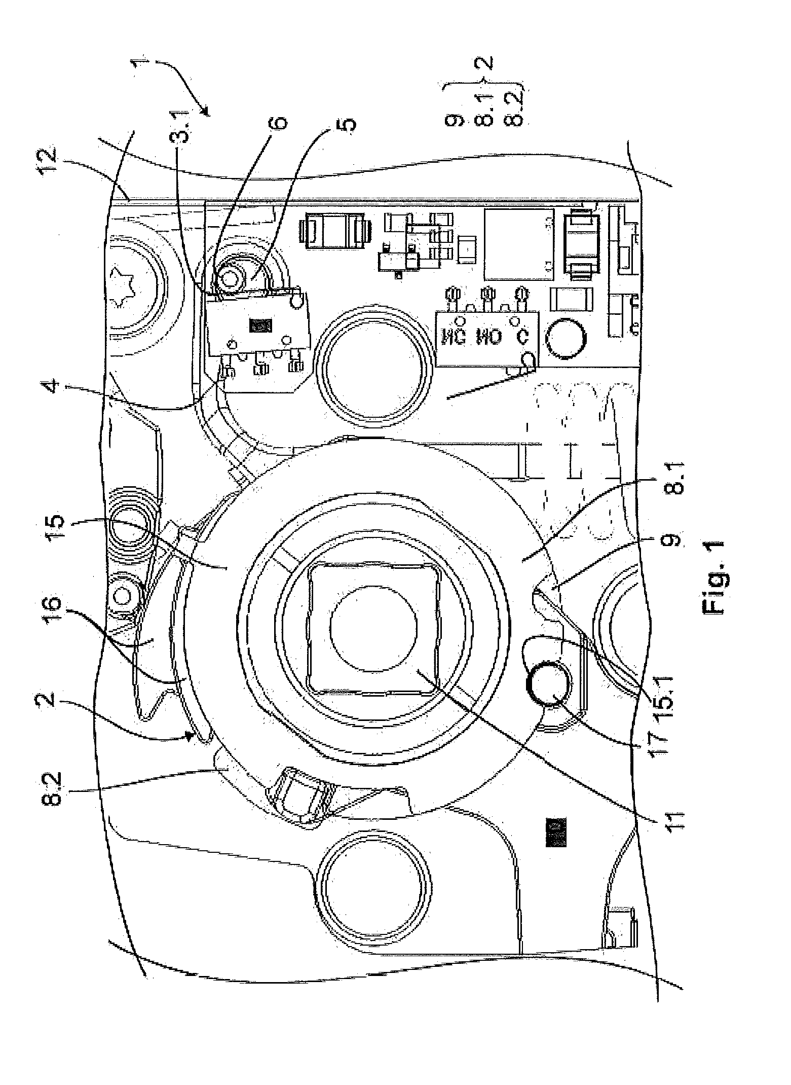 Lock with a door handle contact