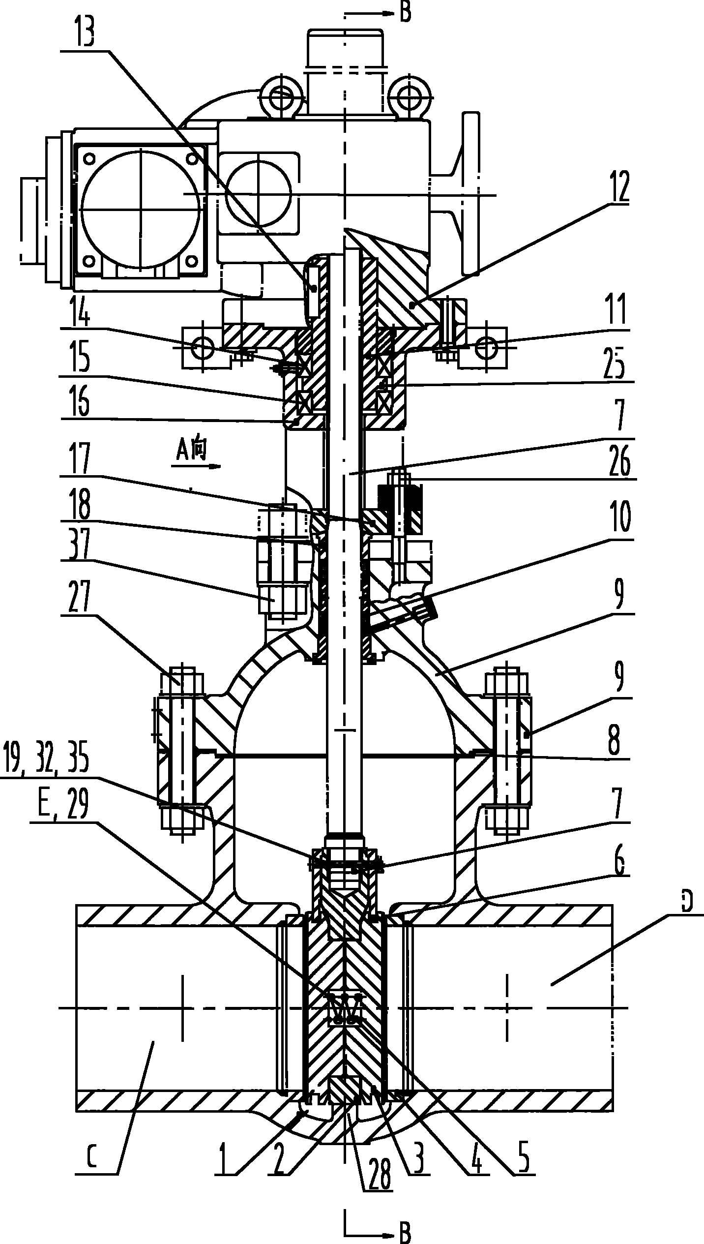 Nuclear second-stage electric V-shaped brake valve