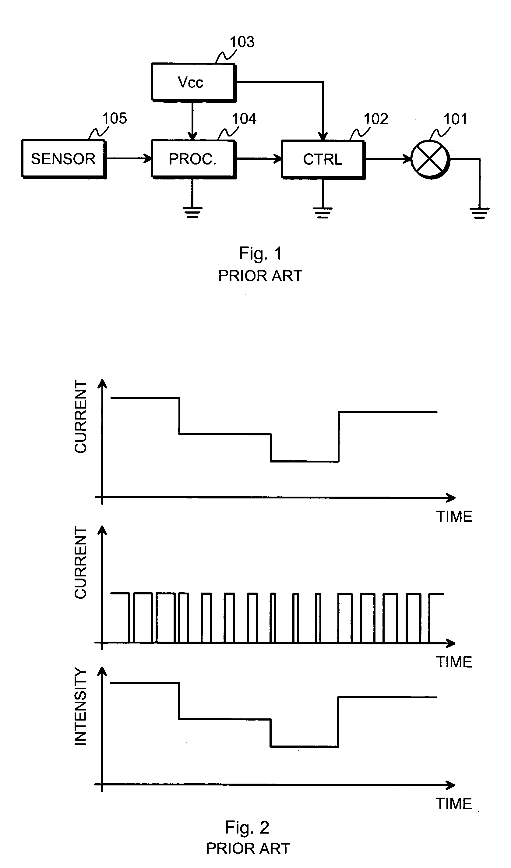Apparatus and method for producing variable intensity of light
