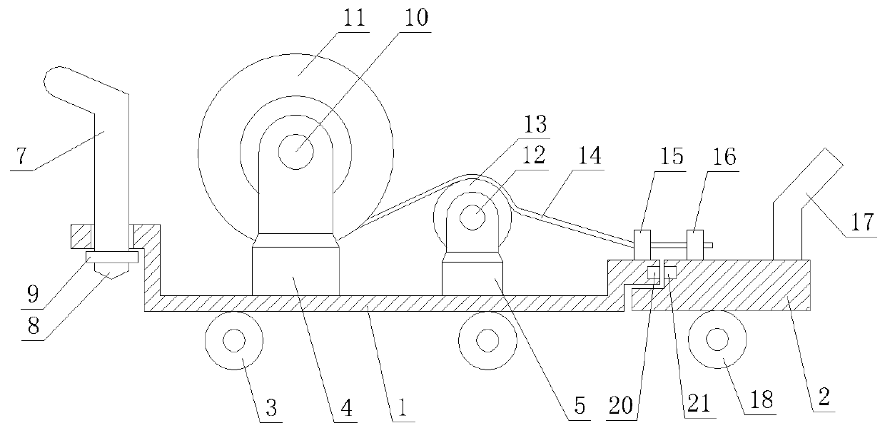 An auxiliary wire-laying device for construction of a power supply station