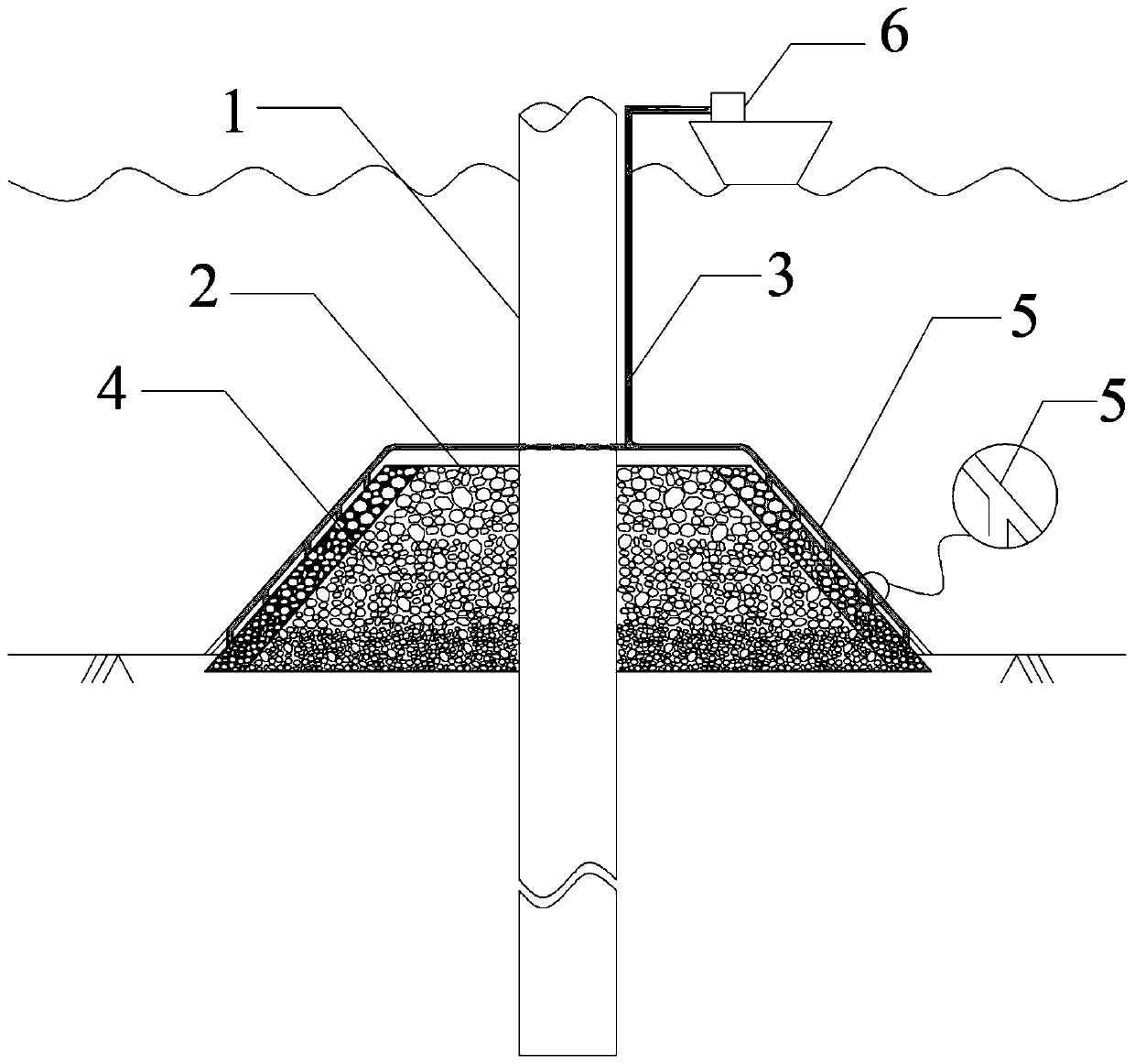Offshore wind power single pile-friction cone composite foundation and construction method thereof