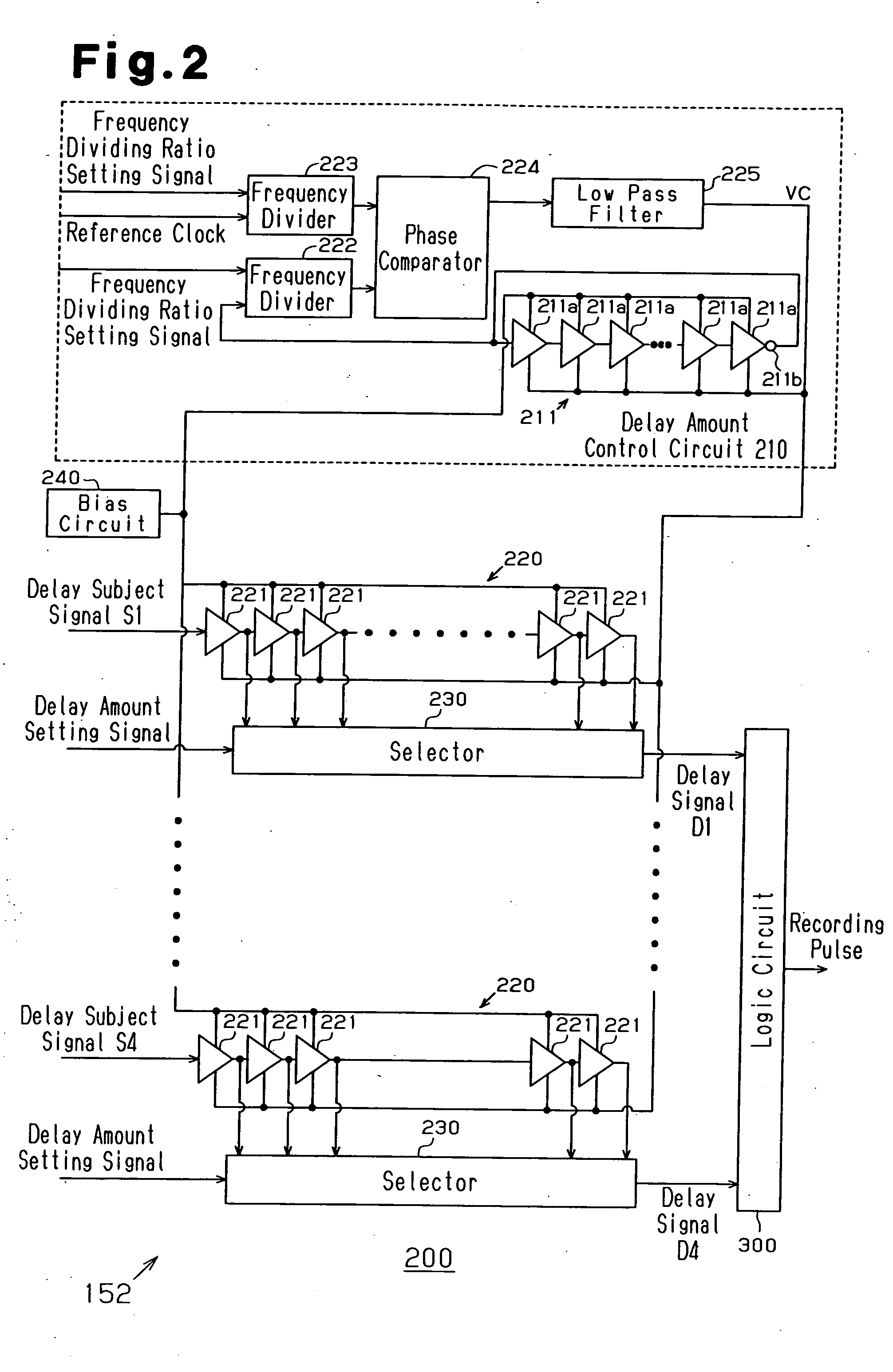 Delay signal generation device and recording pulse generation device