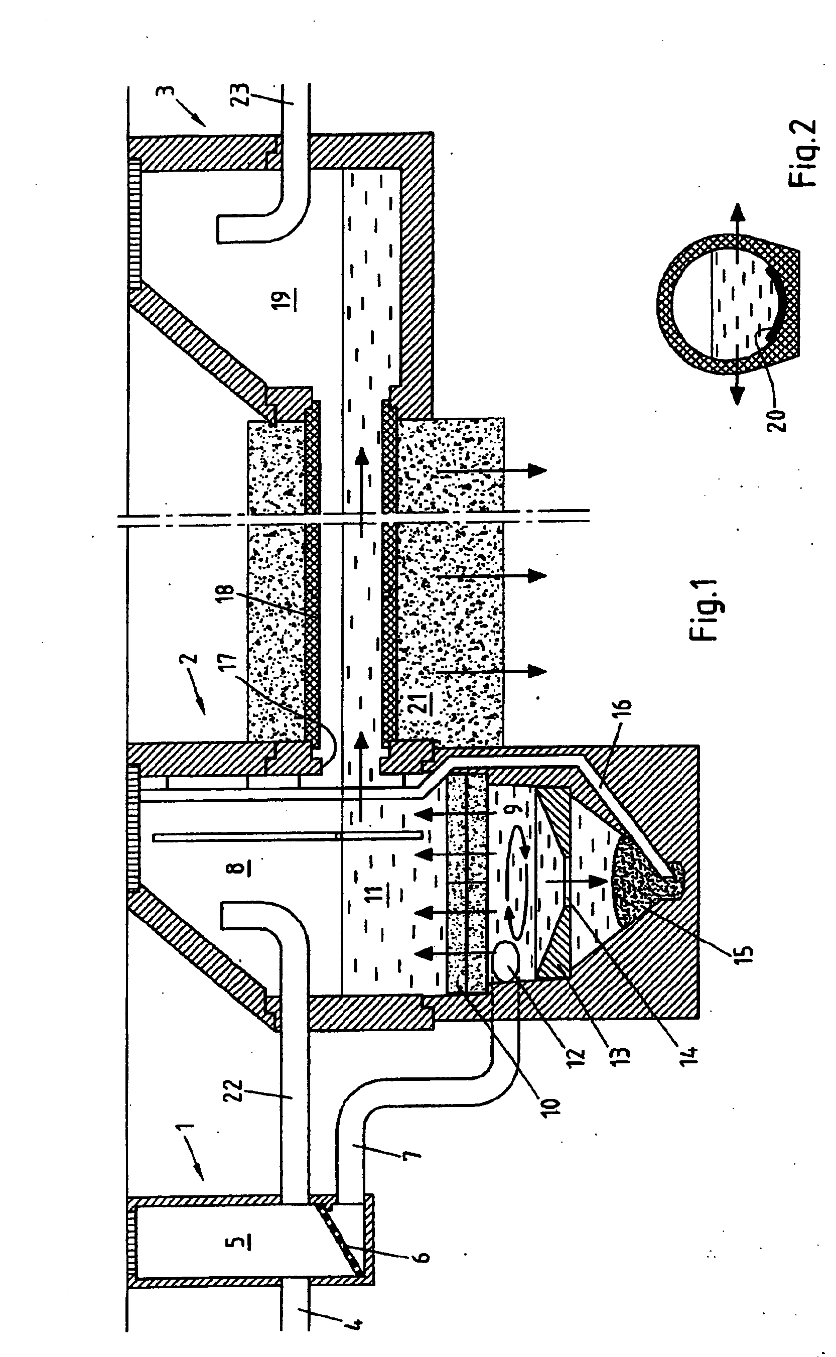 Filter Element for Water Loaded with Solid Particles and Dissolved Toxic Substances and Purification System Equipped with Said Filter Element Test System for Portable Analyzer