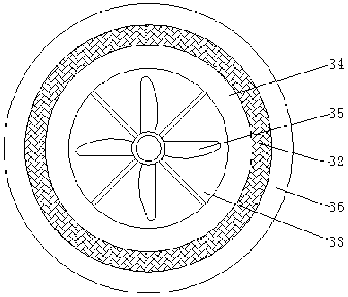 A hand-held rust removal device for the inner wall of the threaded hole for the flange of the automobile hub