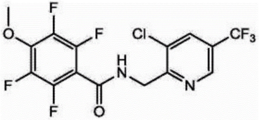 Sterilization composition containing fluoride ether bacteria amide and metrafenone and application thereof