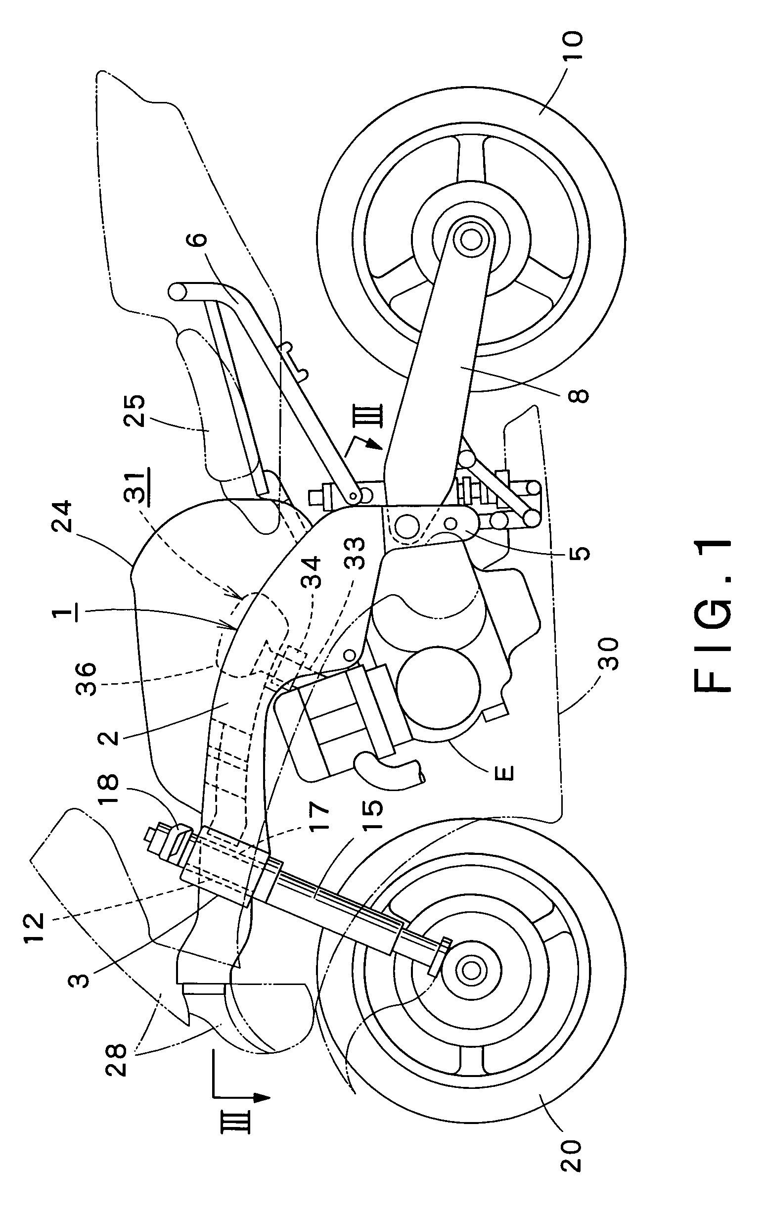 Air intake structure for motorcycle