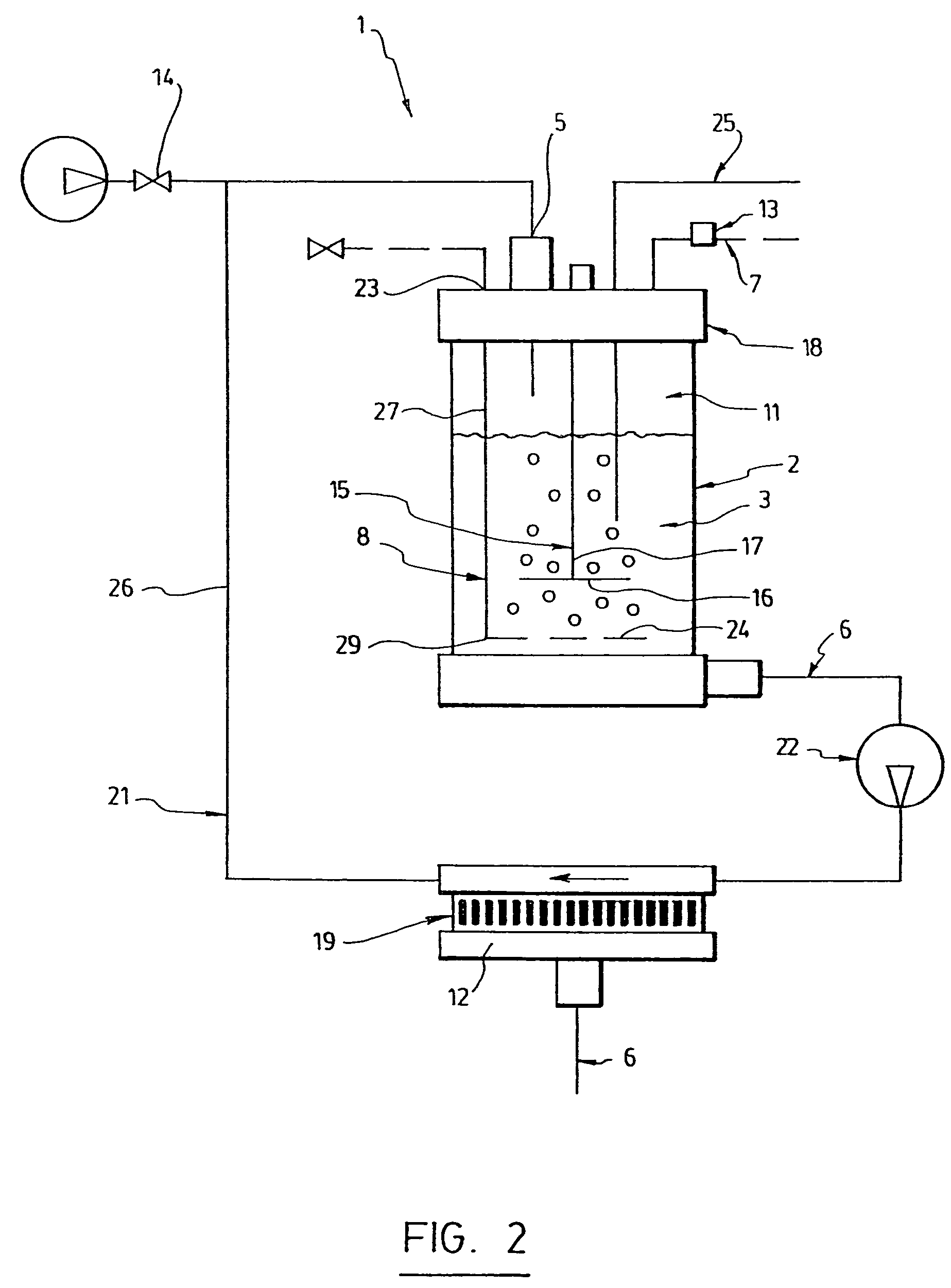 Triphasic process for gas effluent treatment