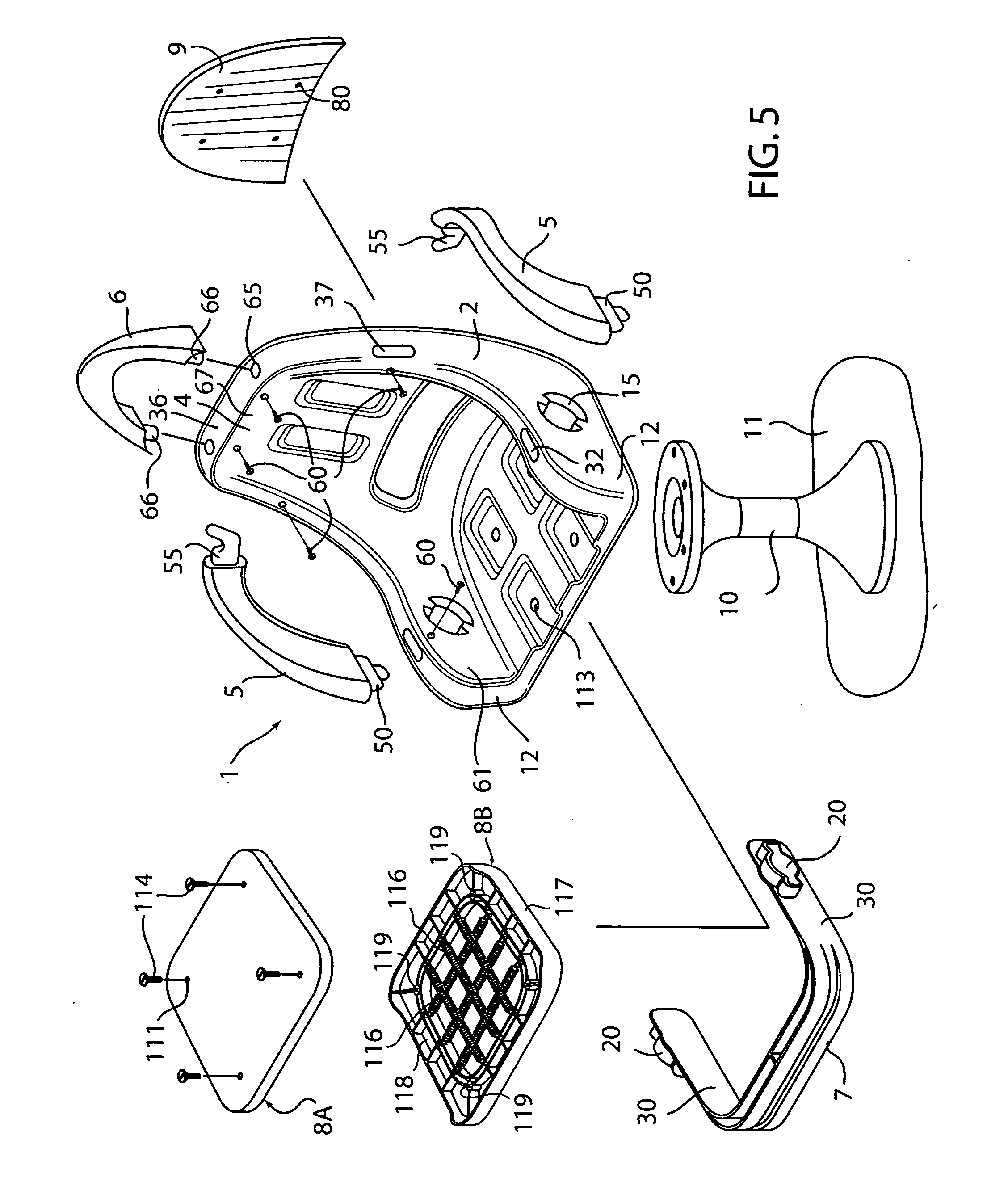 Marine seat interchangeable component assembly and method