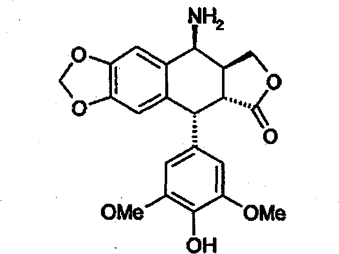 Method for preparing 4beta,-amino-4'-demethyl-4-desoxypodophyllotoxin
