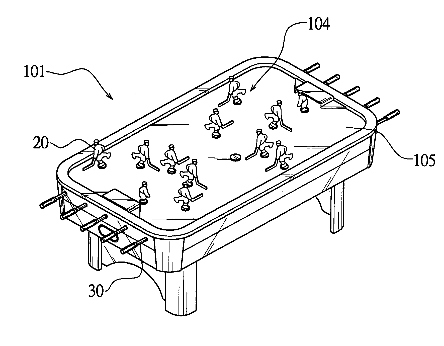 Hockey playing table