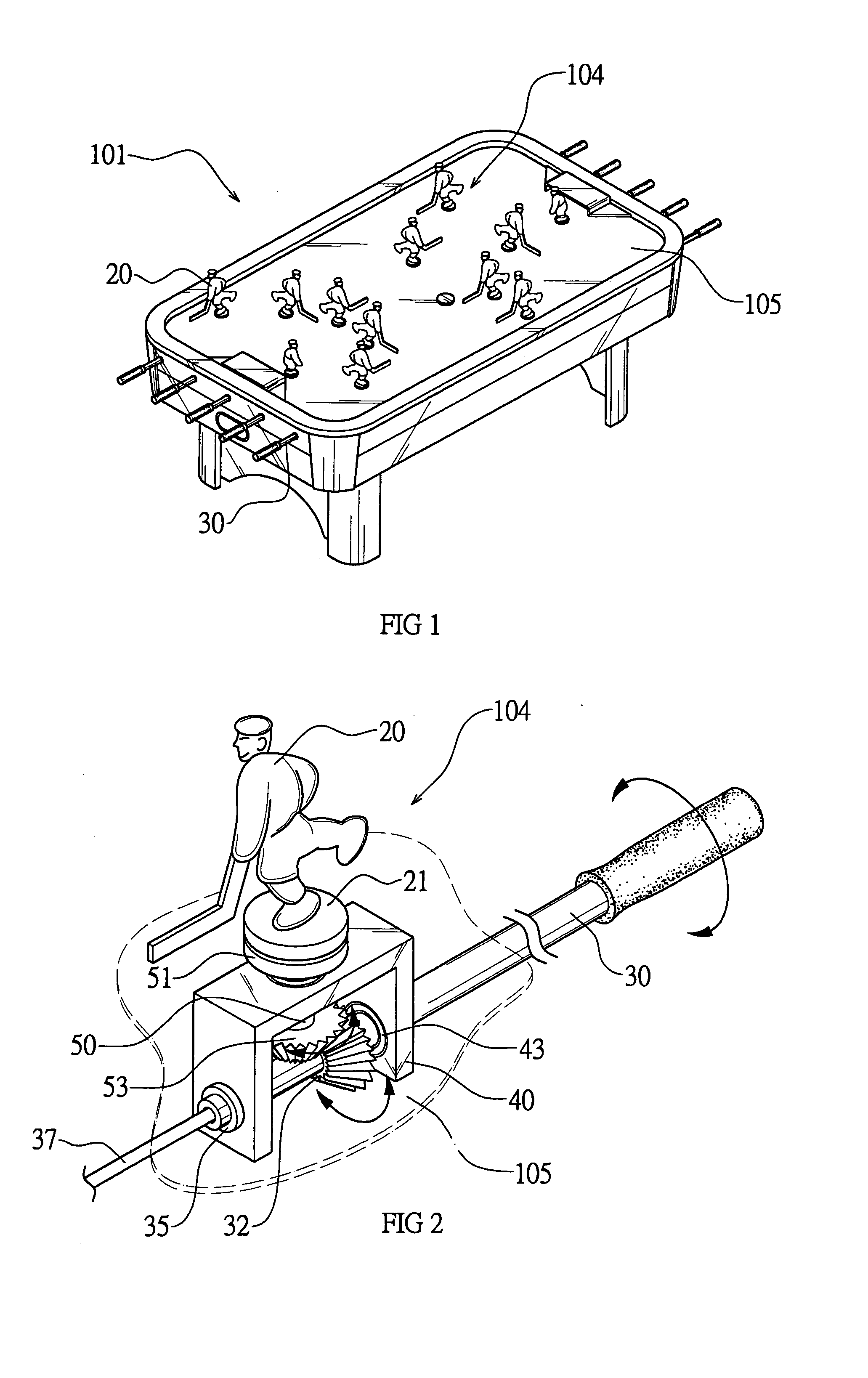 Hockey playing table