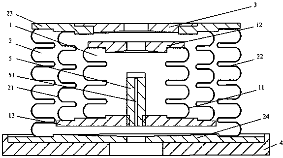 A Frictionless Fluid Damping Vibration Isolator