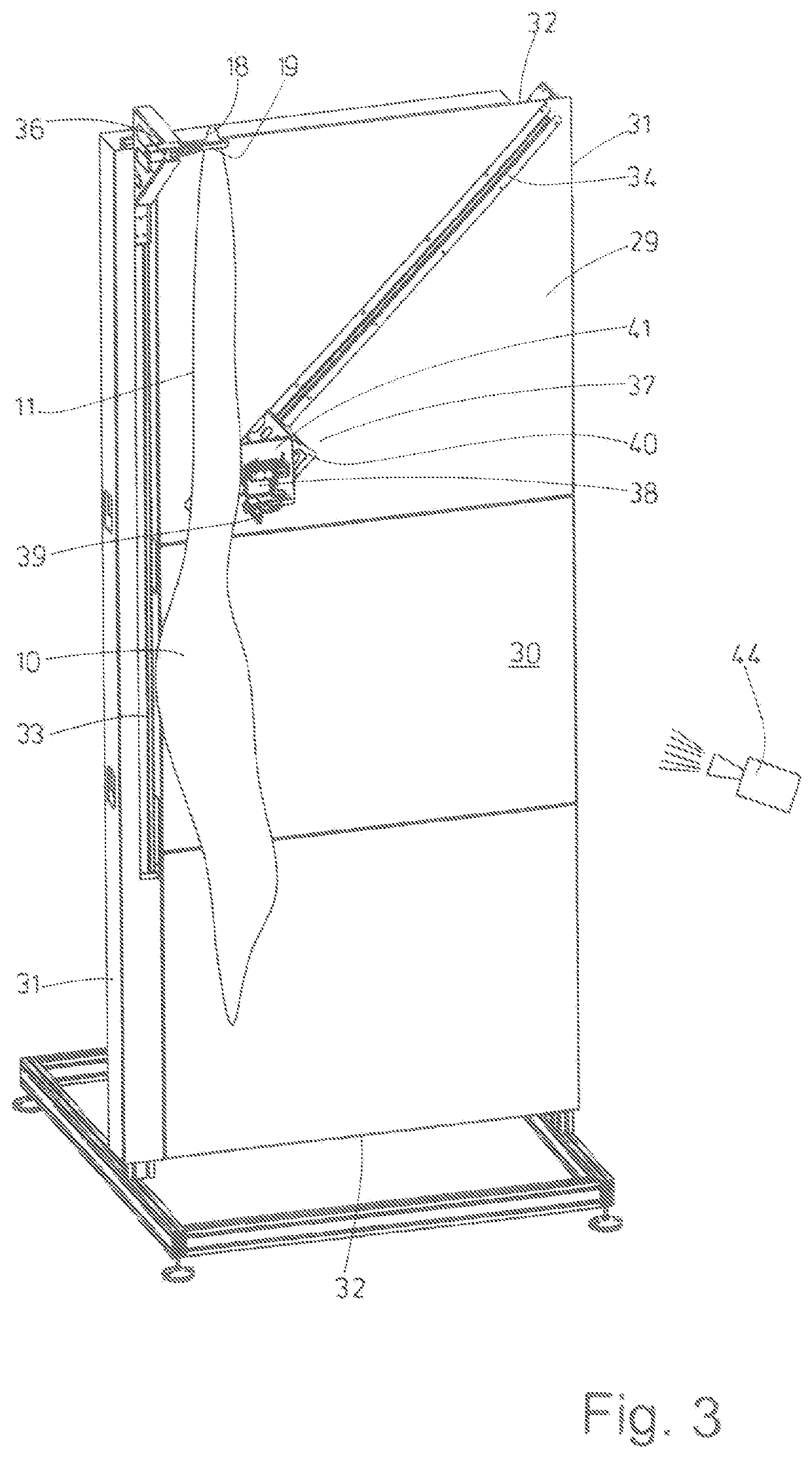 Method and device for gripping rectangular textile items and/or for feeding rectangular textile items to a treatment installation
