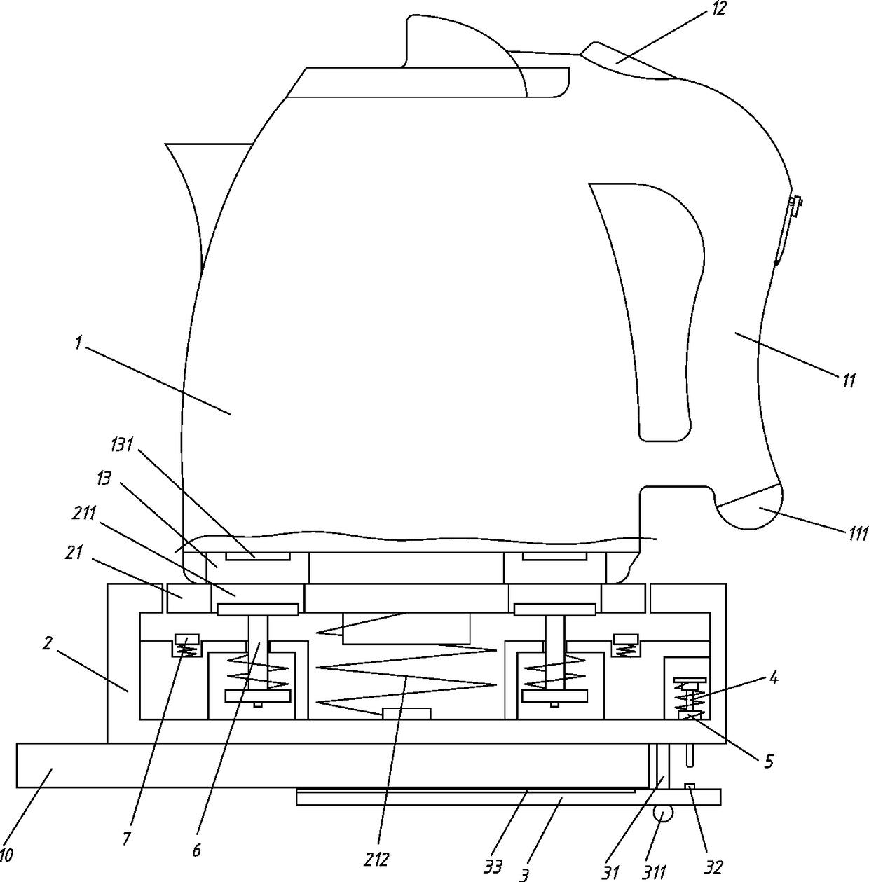Anti-dumping electric heating kettle