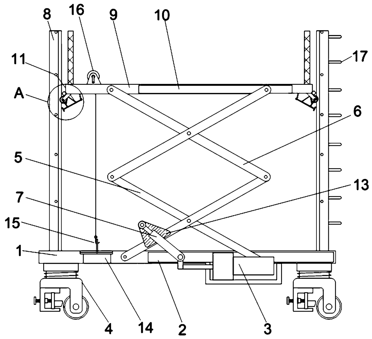 Lifting truck with safety protection function for city line maintenance