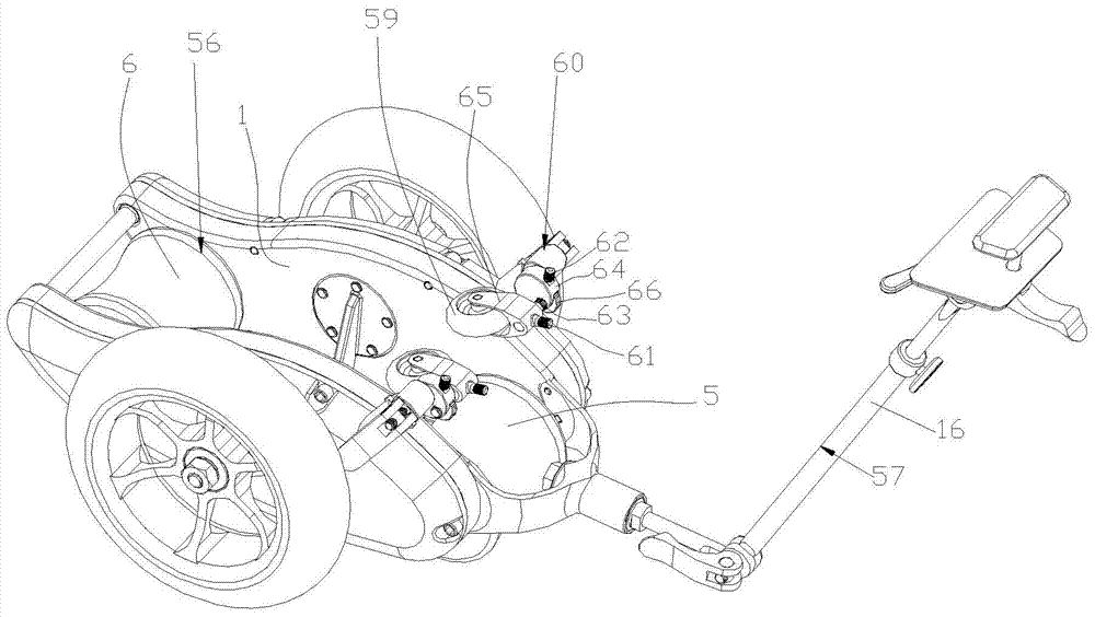 A bicycle deceleration training device with a two-stage transmission of a pull rod