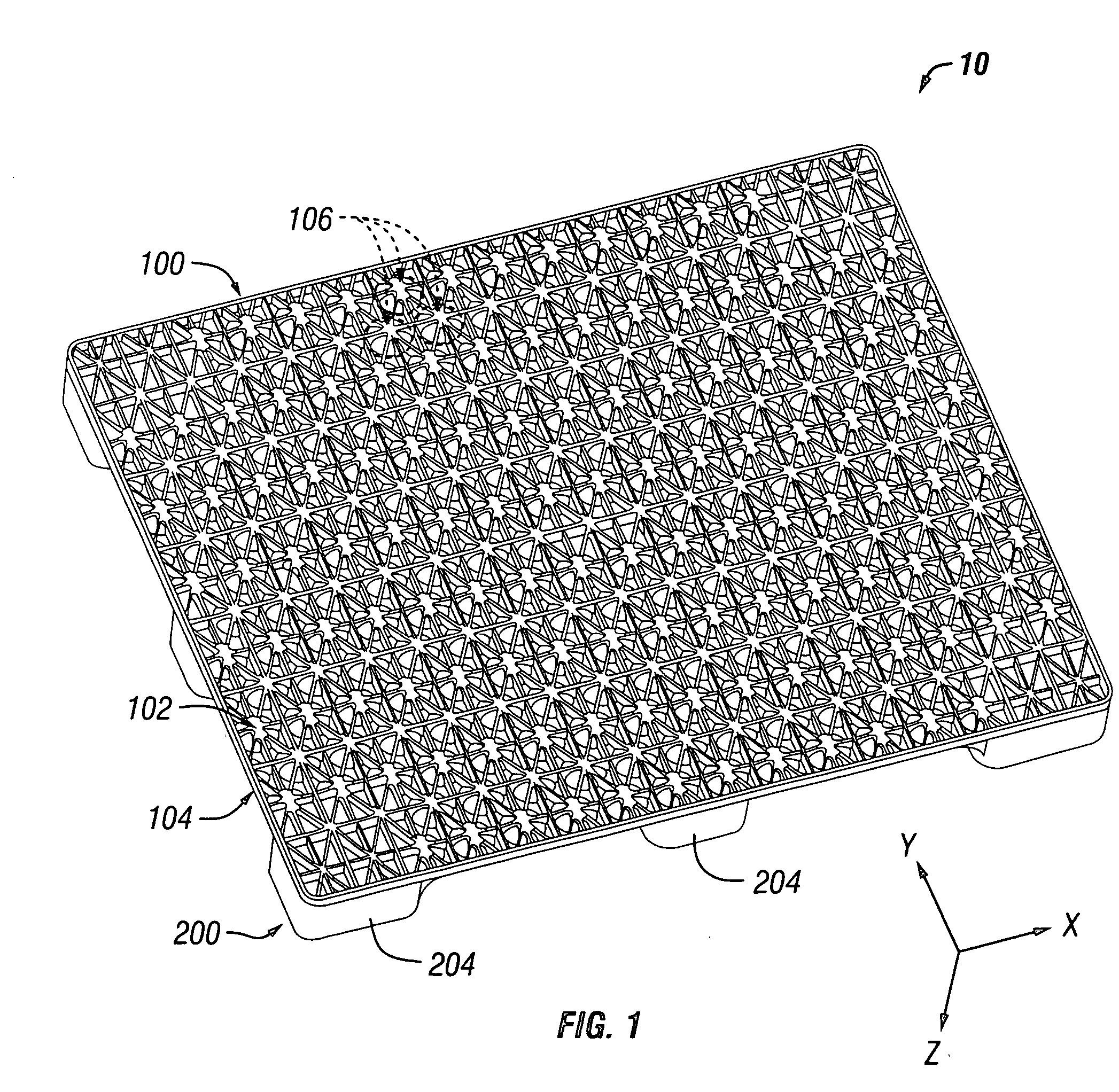 Rackable composite shipping pallet for transporting and storing loads