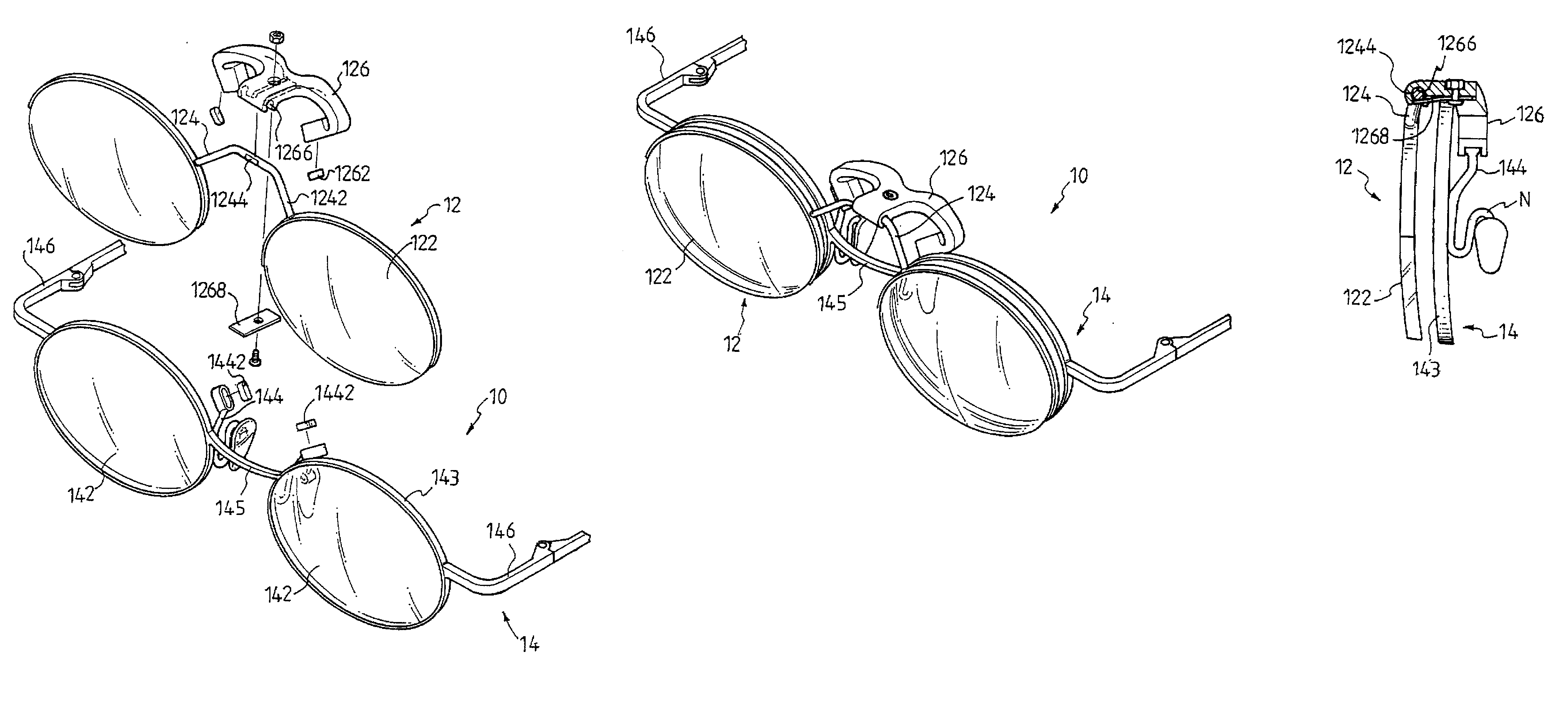 Eyewear with auxiliary frames