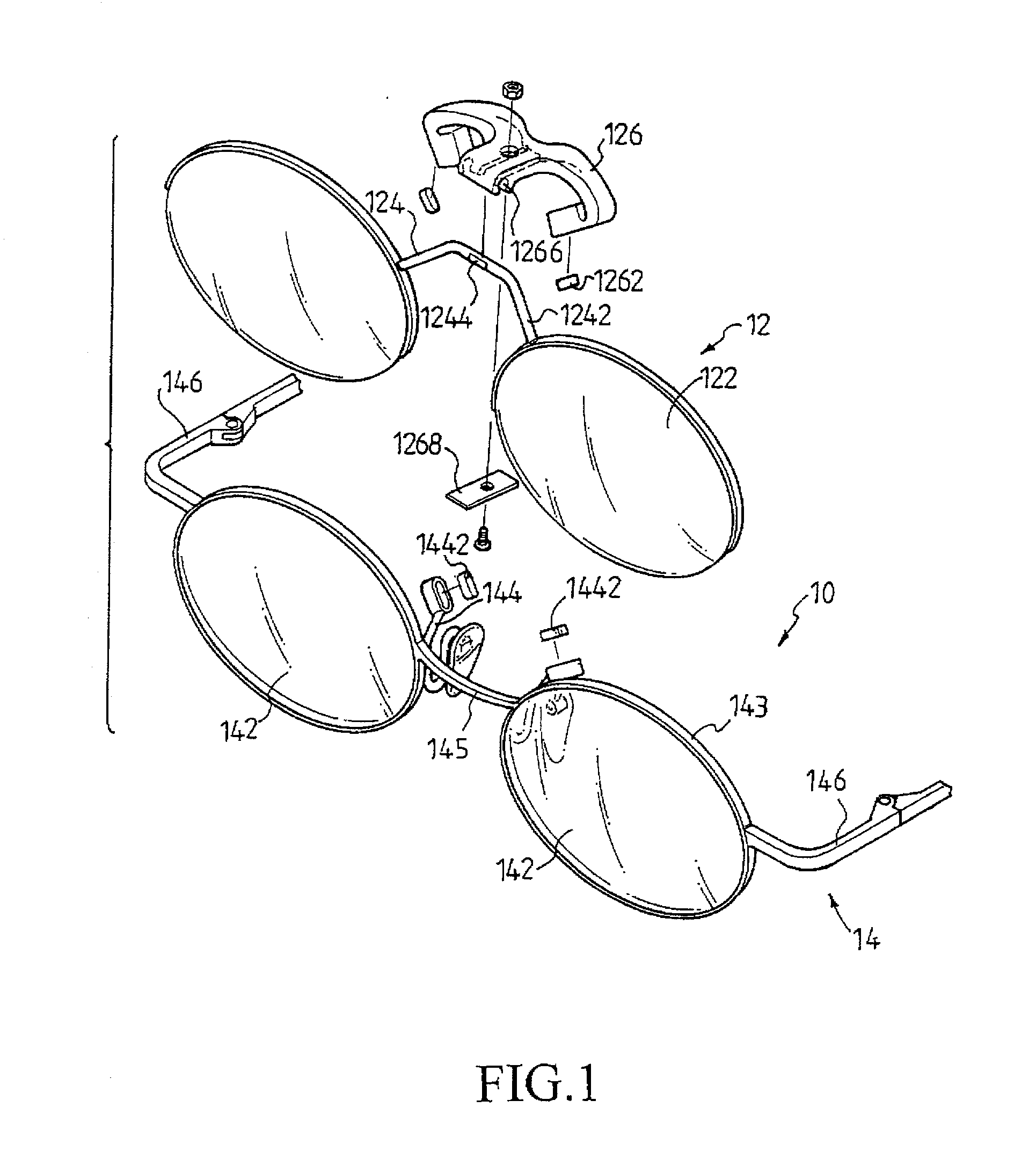 Eyewear with auxiliary frames