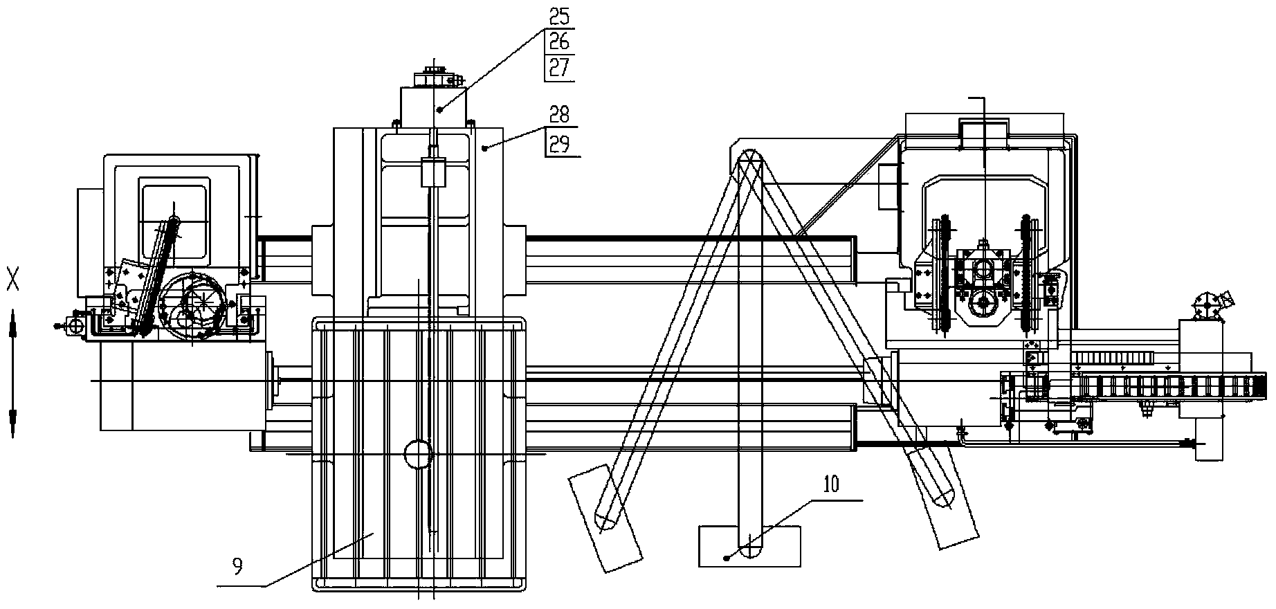 Numerical control milling and boring machine