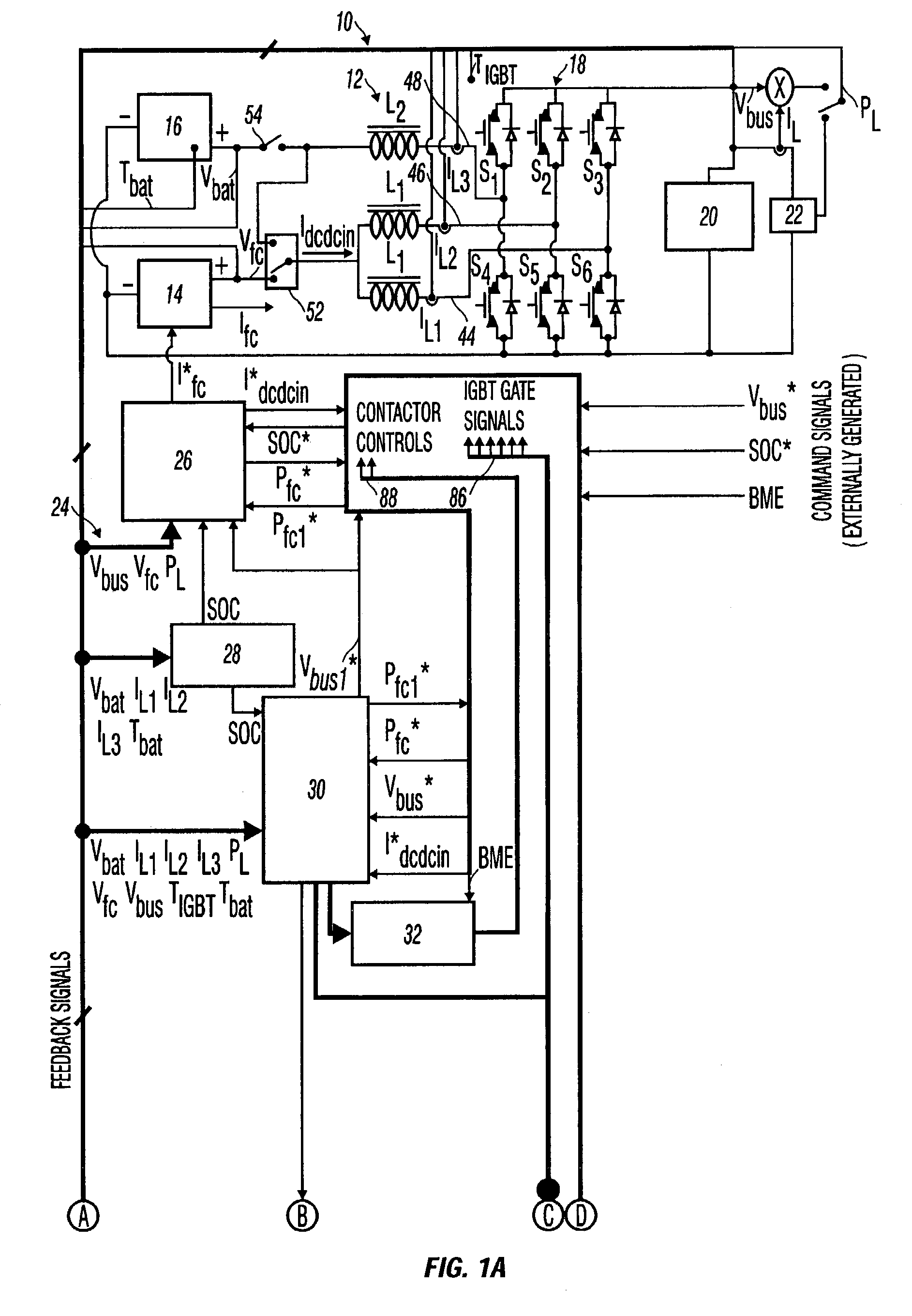 Direct current/direct current converter for a fuel cell system