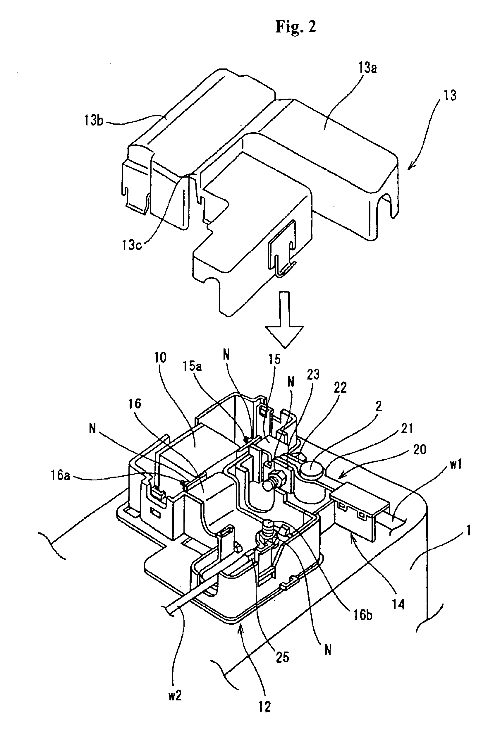 Battery fuse-containing box