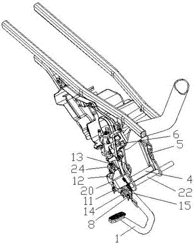 Motorcycle rear brake transmission mechanism