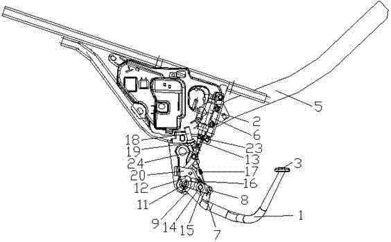 Motorcycle rear brake transmission mechanism