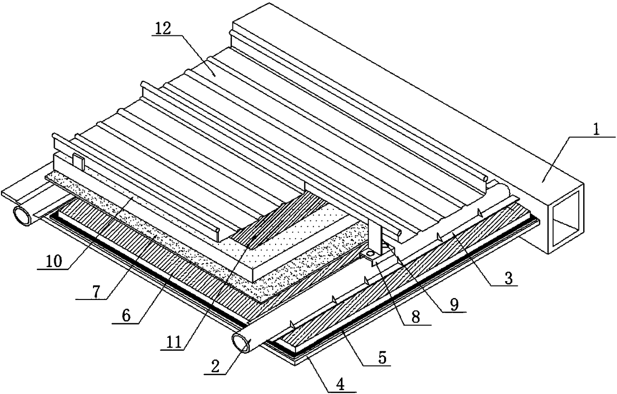 Construction device for shed metal roofing system