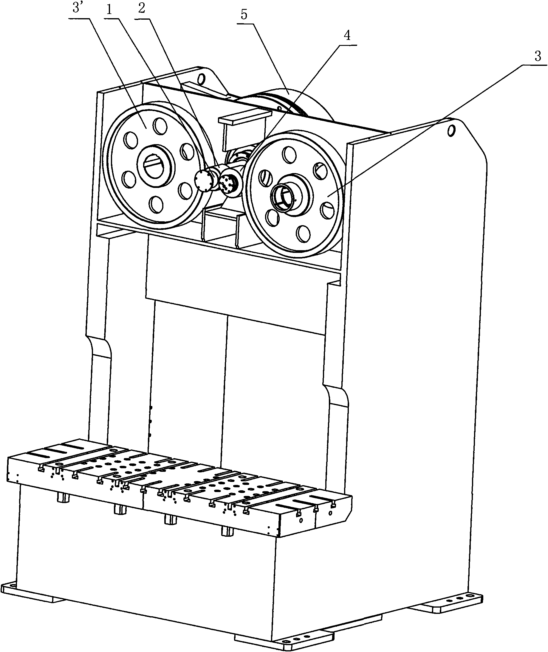 Gear transmission device of double-point punch