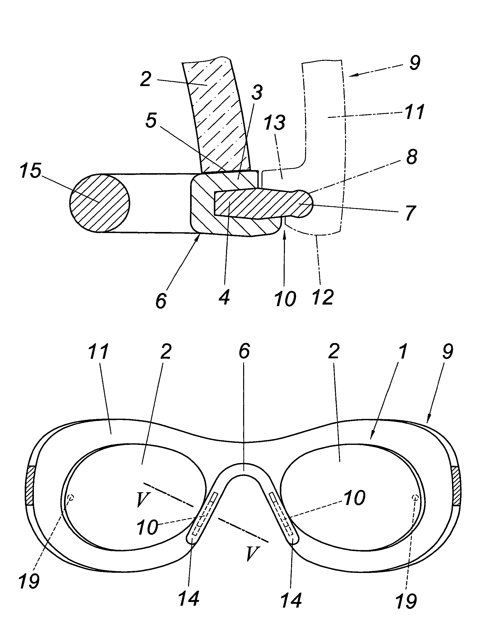 Mount for two frameless spectacle lenses