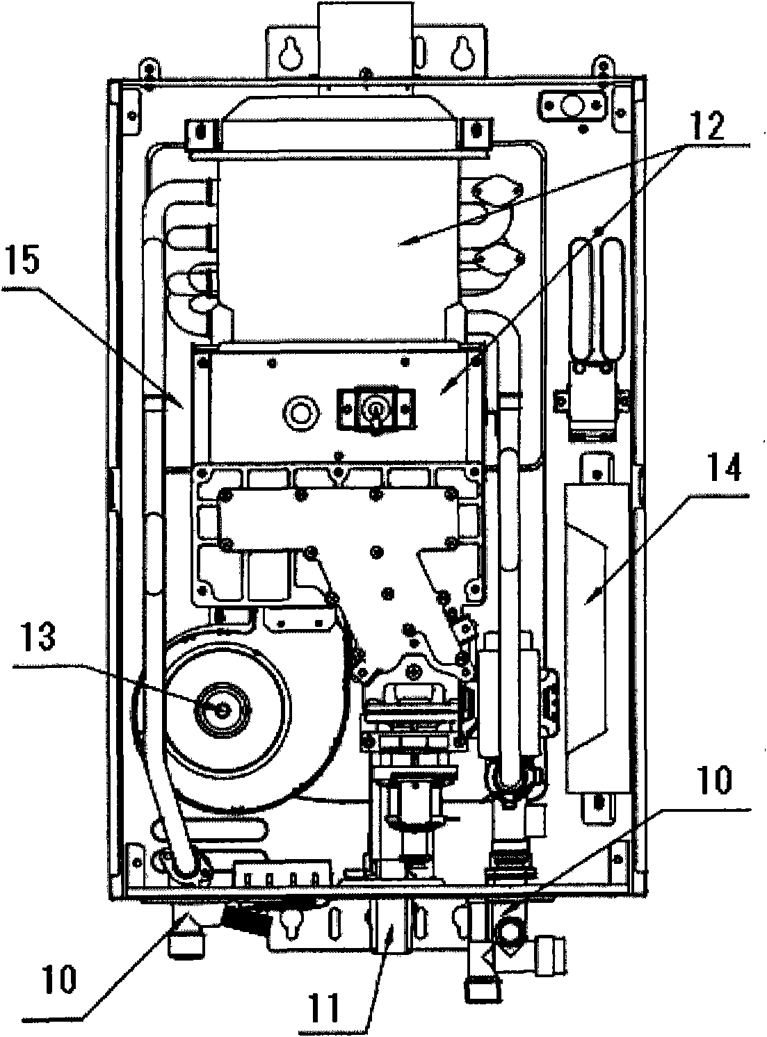 Draught fan control method and device of gas equipment