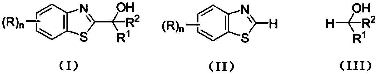 Photocatalytic synthesis method of C2 substituted 2H-benzothiazole hydroxyalkylated derivative