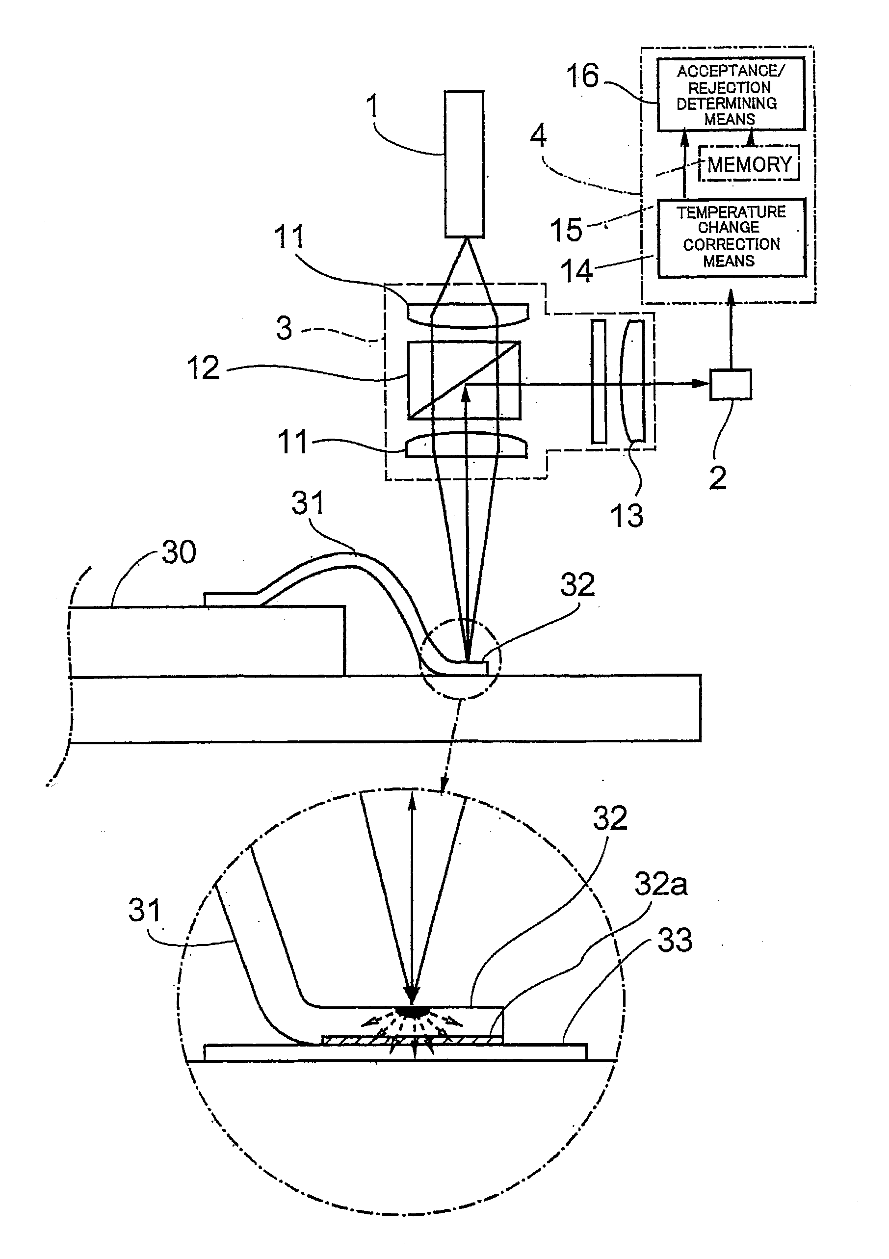 Method and apparatus for determining acceptance/rejection of fine diameter wire bonding