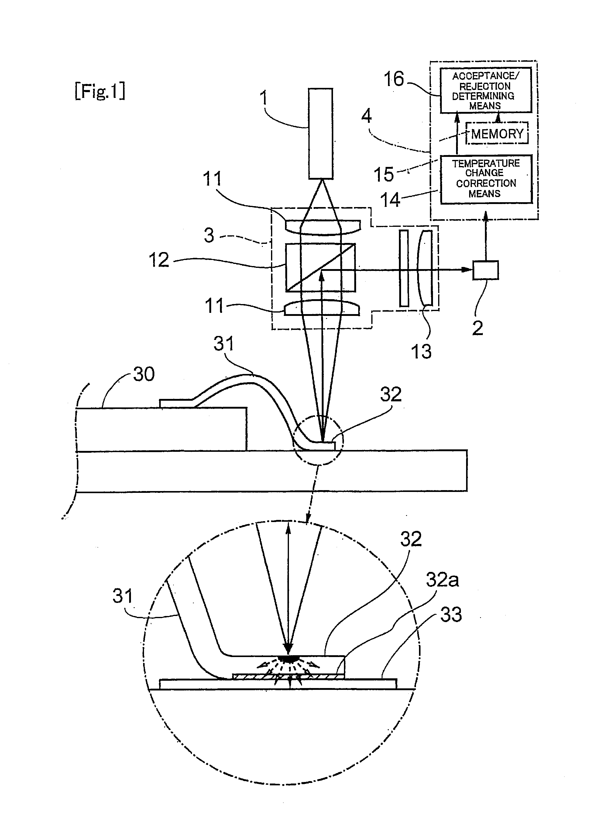 Method and apparatus for determining acceptance/rejection of fine diameter wire bonding