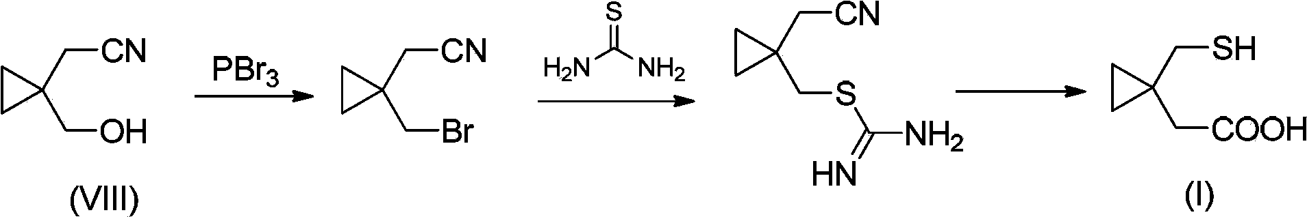 Preparation methods of 1-(mercaptomethyl)cyclopropyl acetic acid and intermediate thereof