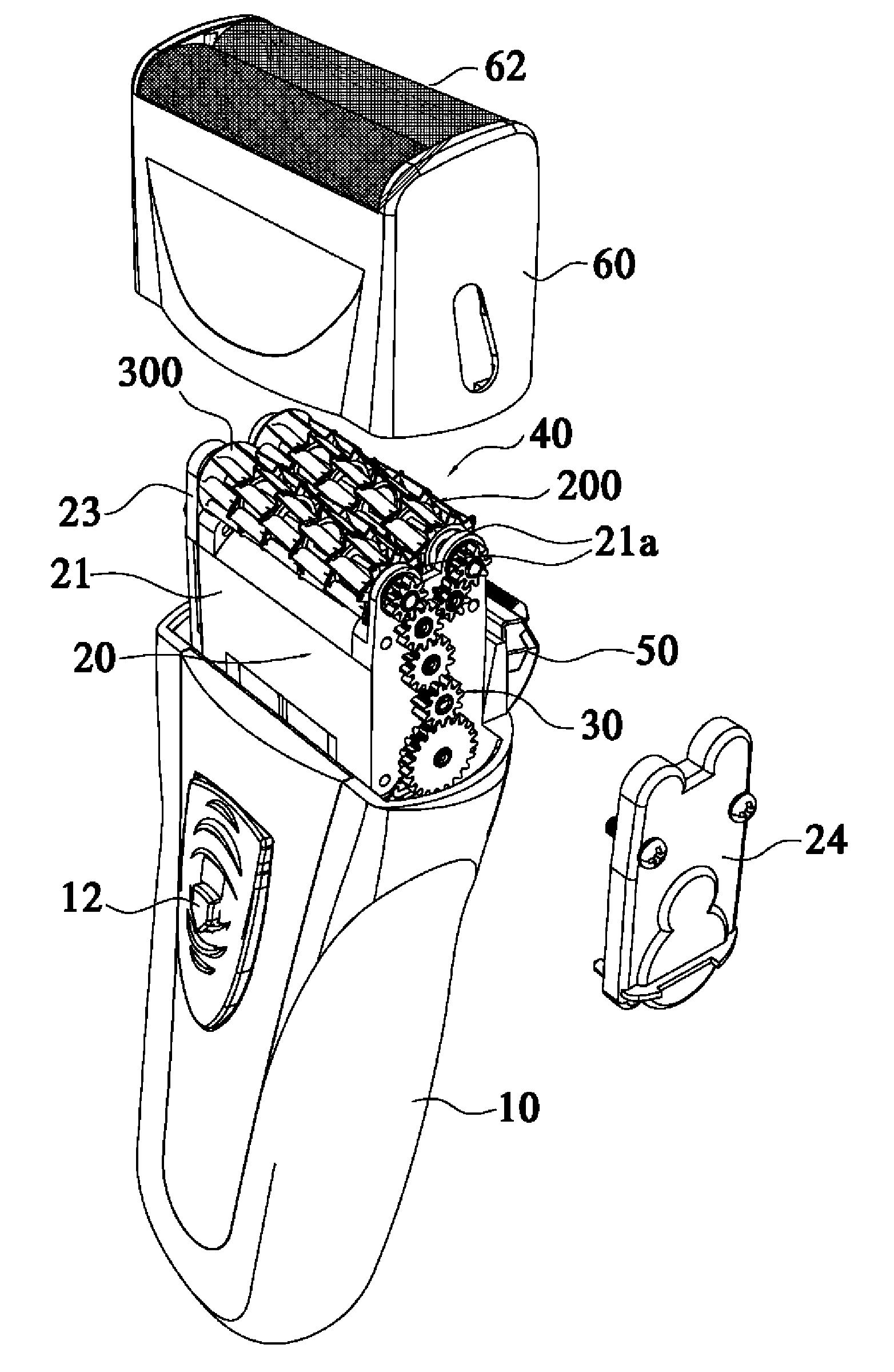 Insert type blade assembly of rotation drum type electric razor