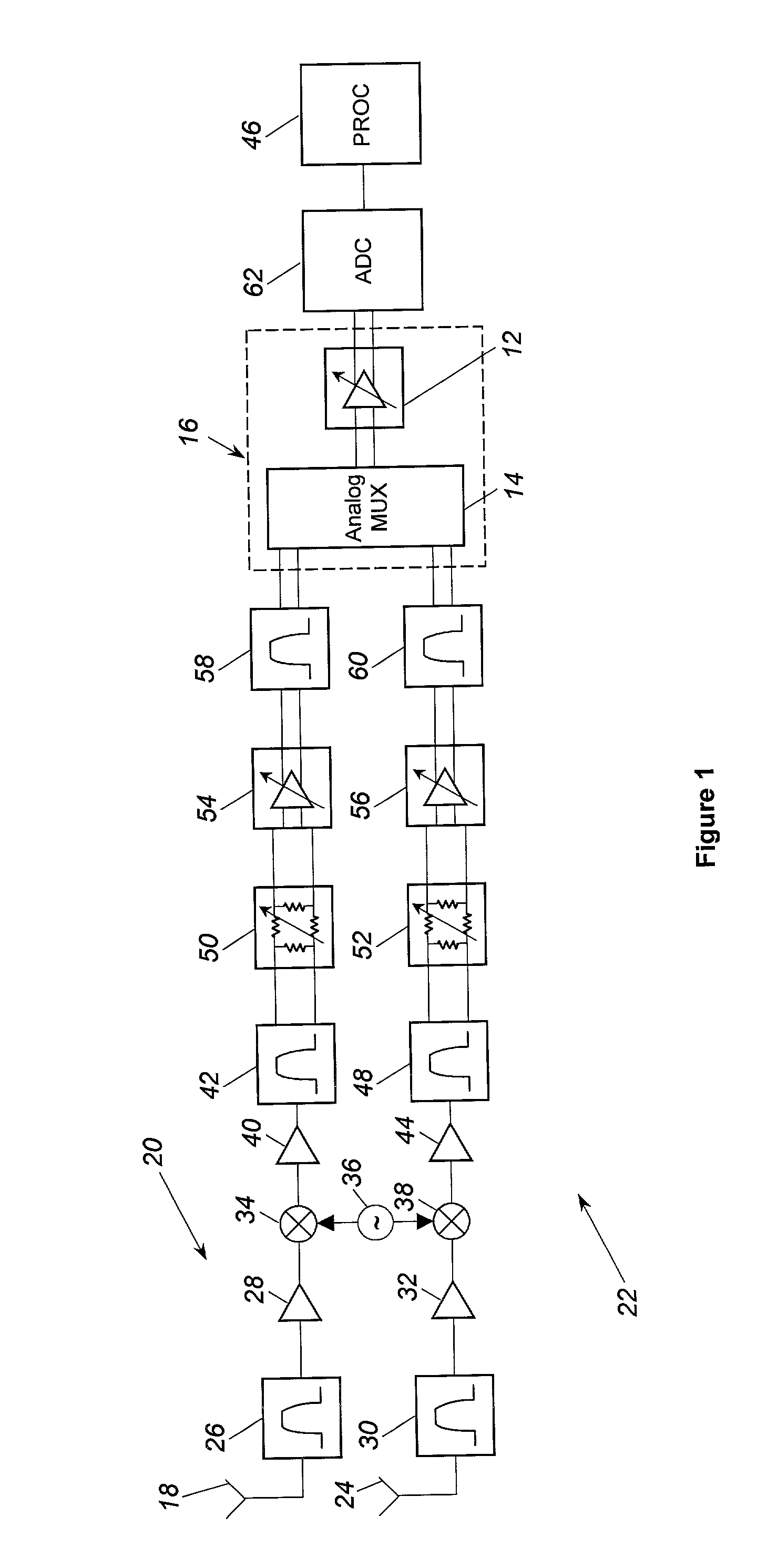 Combined multiplexer and switched gain circuit