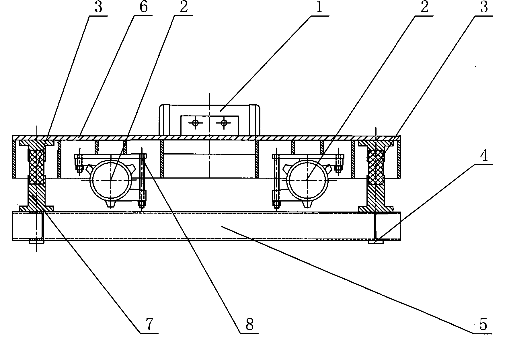 Vibration platform for counterweight block for washing machine