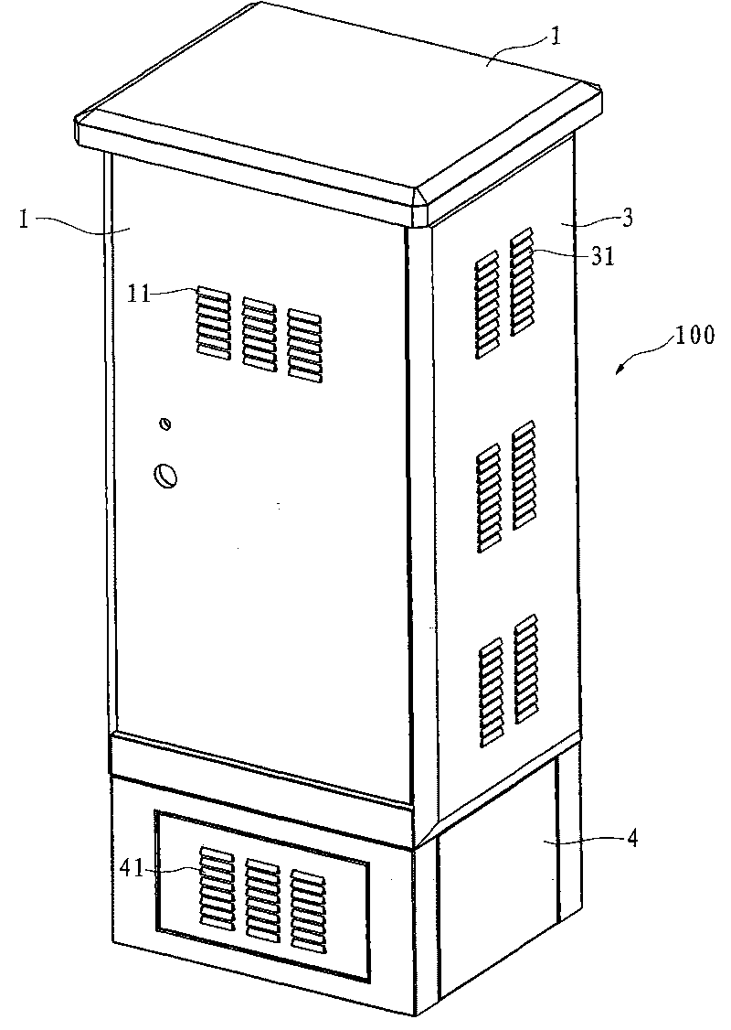 Outdoor cabinet with air channel structure