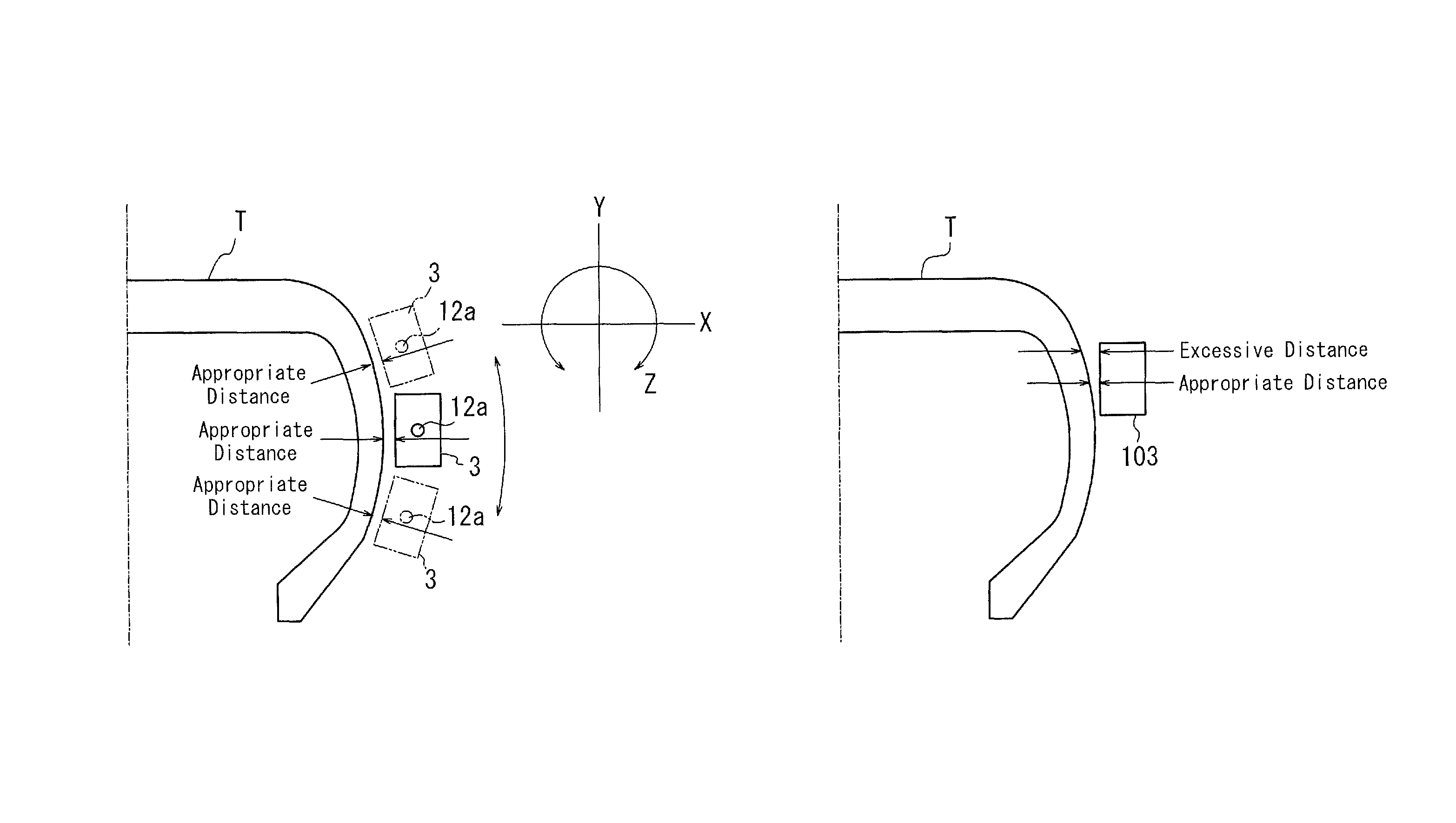 Tire printing device and method for printing onto tire surface