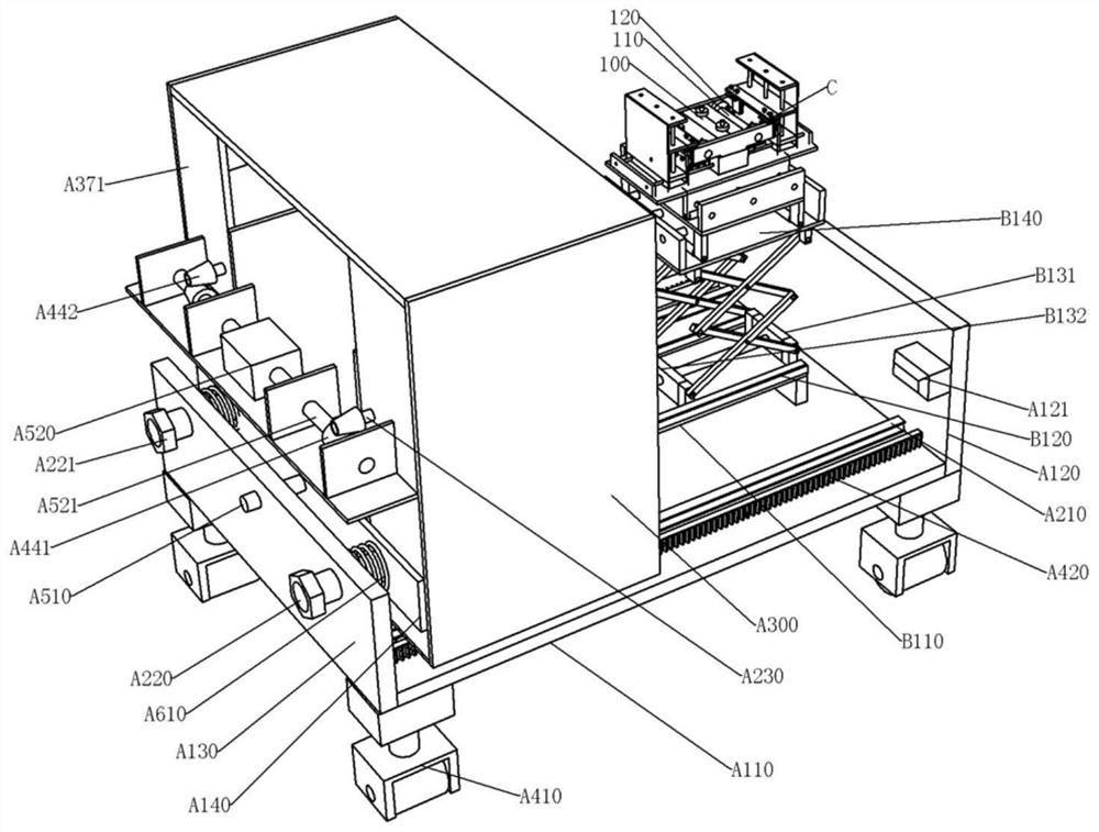 A side -side positioning mechanism and its subway steering frame automatic positioning pressure device